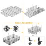 Under Bed Storage with Wheels, 2 Pack Living Room Bedroom Storage Organizers, Large Metal Under Bed Drawer Containers, Black - 图片 4