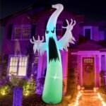 12 FT Height Halloween Inflatable Ghost Colorful Dimming Ghost, Blow up Ghost Halloween Decorations Clearance with LED Lights - 图片 2