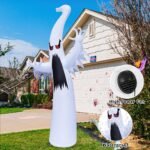 12 FT Height Halloween Inflatable Ghost Colorful Dimming Ghost, Blow up Ghost Halloween Decorations Clearance with LED Lights