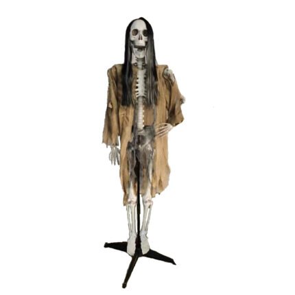 Hot Selling Halloween Decoration Life-Size Plastic Model of a Dressed-Up Skeleton Cowboy Scary Party Prop for Haunted Houses